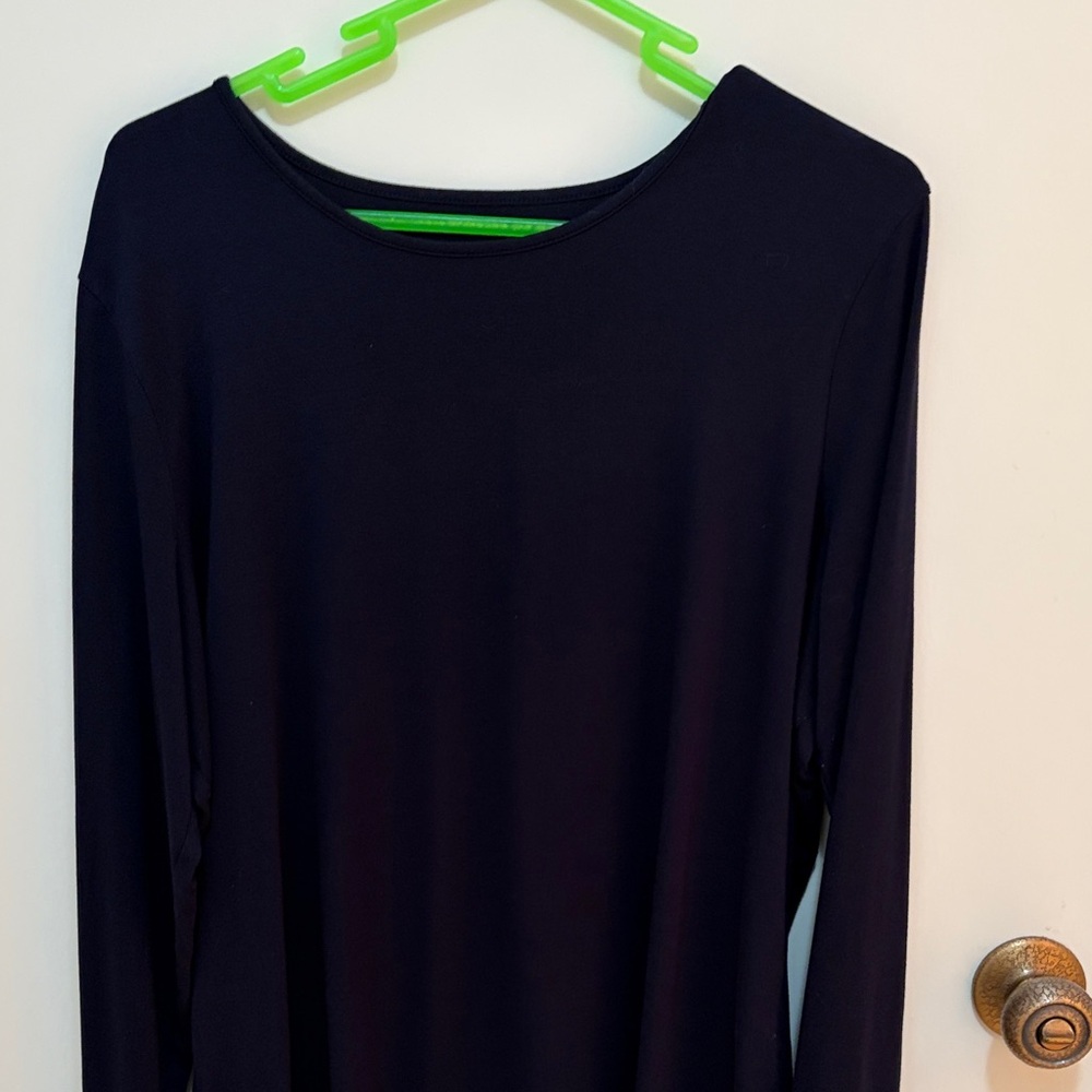 Classic Navy long sleeved tee shirt.